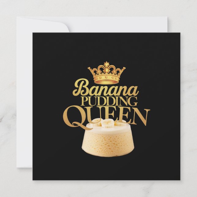 Convite Banana Pudim Queen Ultimate design para Dessert (Frente)