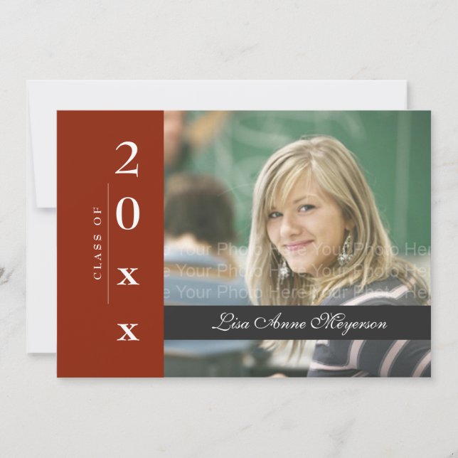 Convite Banda lateral clássica: Cinzas & marrom (Frente)