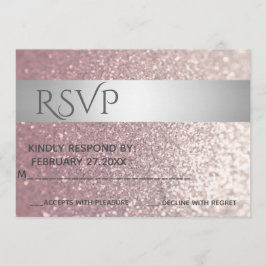 Convite Banda prateada moderna elegante RSPV