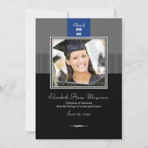 Convite Banda superior clássica:Azul