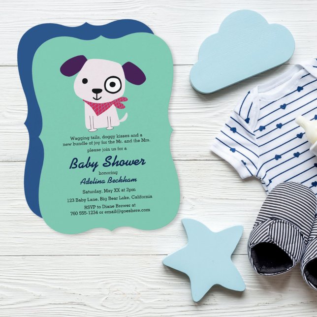Convite Bandana Doggy Baby Shower (Criador carregado)