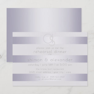 Convite Bandas violetas brilhantes com monograma