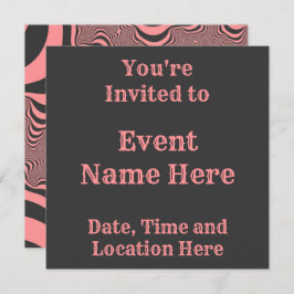 Convite Bandas-zebra rosa desbotadas