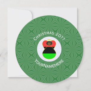 Convite Bandeira Afro-Americana Anjo Natal Personalizado