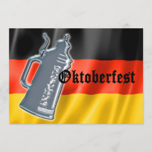 Convite Bandeira alemão Oktoberfest da caneca de cerveja