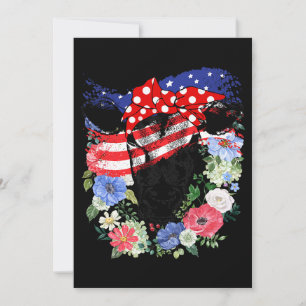 Convite Bandeira Americana 4 de Julho Patriota Amante de V