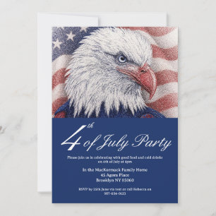 Convite Bandeira americana 4 de julho Patriótica Águia Ver
