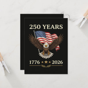 Convite Bandeira Americana Águia 250 Anos 1776 2026