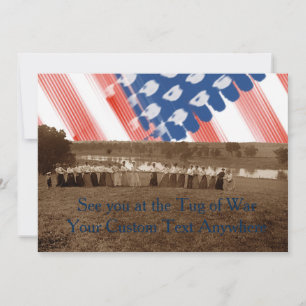 Convite Bandeira Americana da Guerra Tug-O-Guerra das Mulh