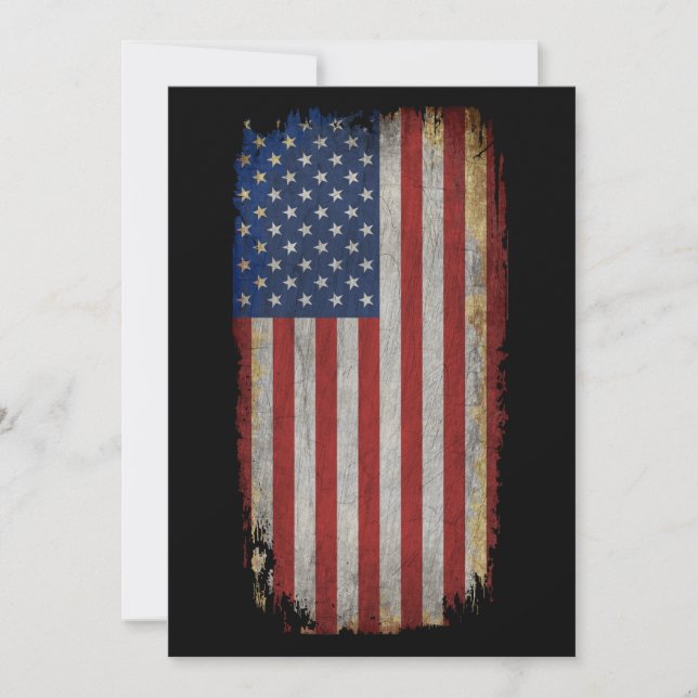 Convite Bandeira Americana Distinta Vintage (Frente)