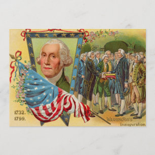 Convite Bandeira Americana na Inauguração de George Washin