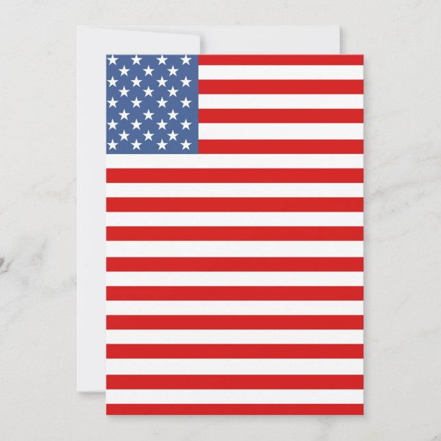 Convite Bandeira americana para quarta de julho (Frente)