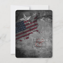 Convite Bandeira Americana Patriótica com Casamento de Est