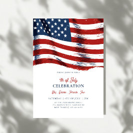 Convite Bandeira Americana Patriótica Moderna Festa de 4 d