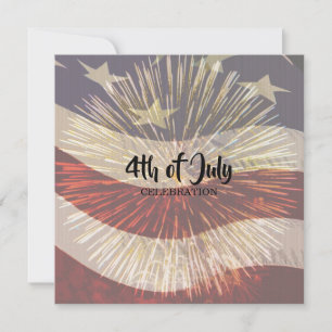 Convite Bandeira Americana Patriótica Quatro de Julho