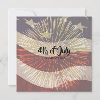 Convite Bandeira Americana Patriótica Quatro de Julho 