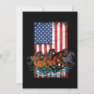 CONVITE BANDEIRA AMERICANA VINTAGE CAVALO