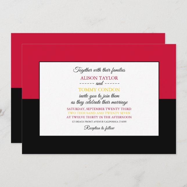 Convite Bandeira Angolana, Bandeira do Casamento Angola (Frente/Verso)