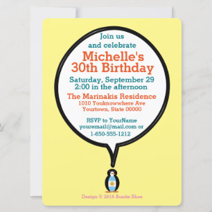 Convite Bandeira argentina falando Sra. Penguin