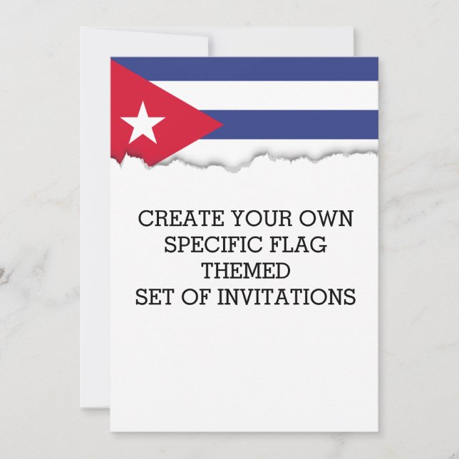 Convite Bandeira clássica de Cuba (Frente)