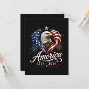 Convite Bandeira da América Águia 250 Anos 250º Aniversári