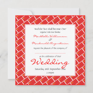 Convite BANDEIRA DA CHINA Casamento Personalizado 婚礼 Celeb