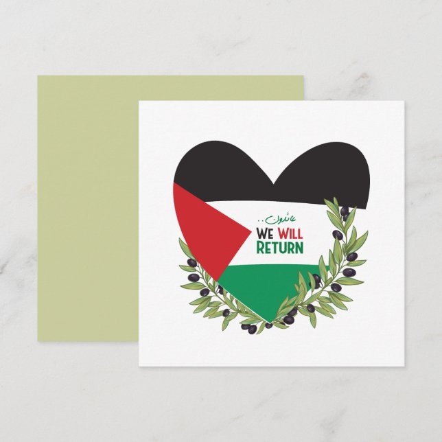 Convite Bandeira da Palestina e Ramos Olivais (Frente/Verso)