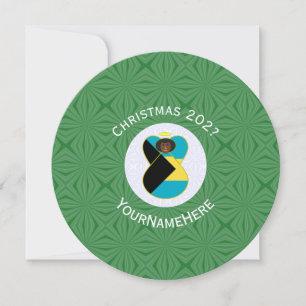 Convite Bandeira das Bahamas Anjo Negro Natal Personalizad