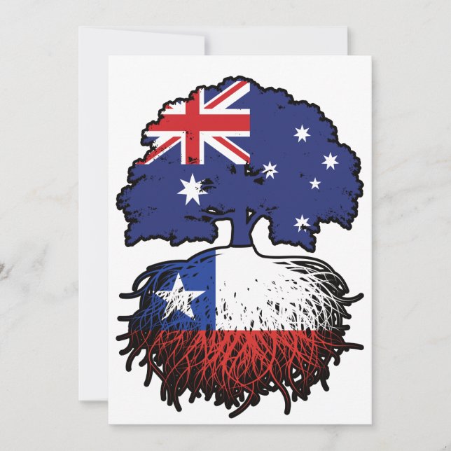 Convite Bandeira das Raízes da Árvore Australiana do Chile (Frente)