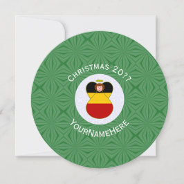 Convite Bandeira de Anjo Alemão Natal Personalizado 