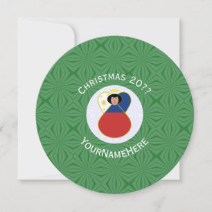 Convite Bandeira de Anjo Filipino Natal Personalizar Redon