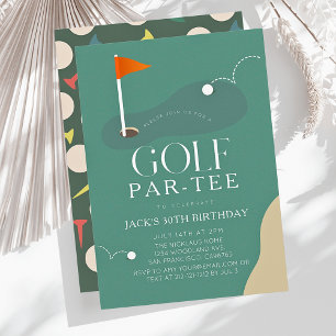 Convite Bandeira de Fairway de Campo de Golfe Aniversário