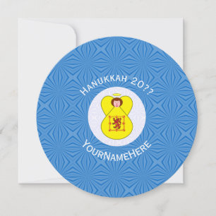 Convite Bandeira de Hanukkah do Anjo do Leão Rampante Esco