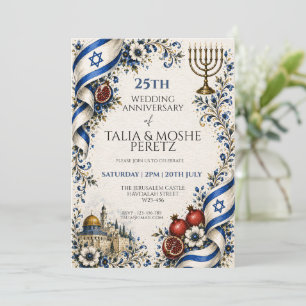 Convite Bandeira de Israel Estrela de Davi Judaica Jerusal