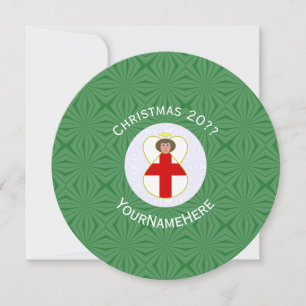 Convite Bandeira de Natal do Anjo em Inglês Personalizada