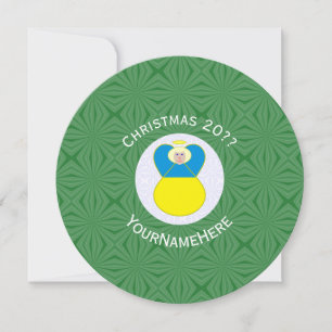 Convite Bandeira de Natal do Anjo Ucraniano com Texto Pers