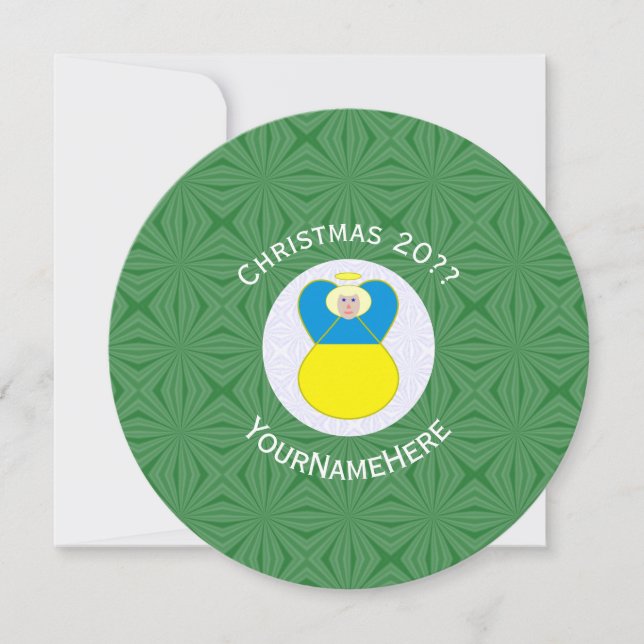 Convite Bandeira de Natal do Anjo Ucraniano com Texto Pers (Frente)
