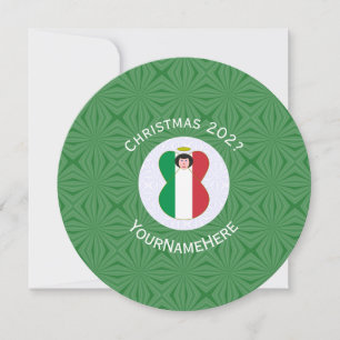Convite Bandeira de Natal Personalizada Anjo Italiano