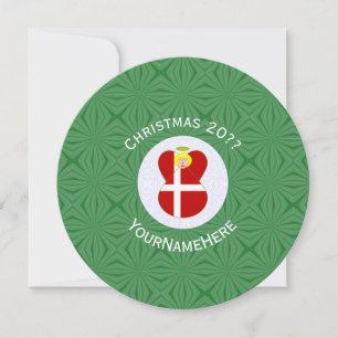 Convite Bandeira de Natal Personalizada do Anjo Dinamarquê