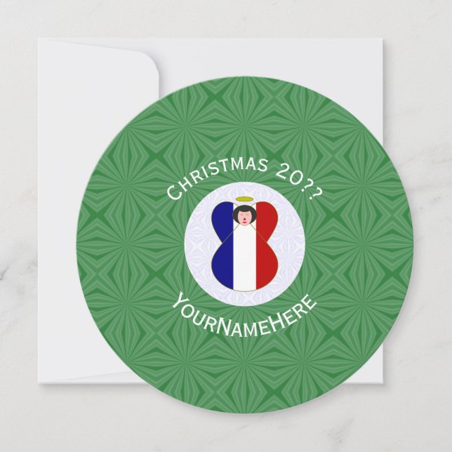 Convite Bandeira de Natal Personalizada French Angel (Frente)