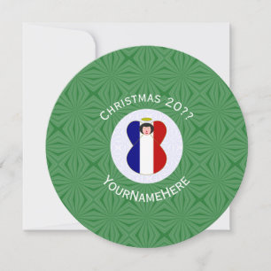 Convite Bandeira de Natal Personalizada French Angel