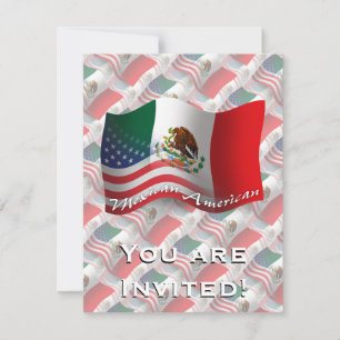 Convite Bandeira de ondas mexicana-americana