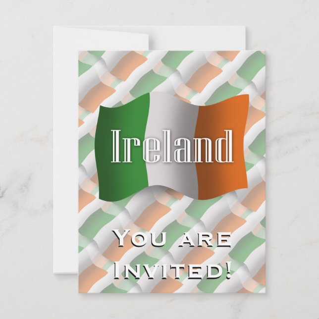 Convite Bandeira de ondulação de Ireland (Frente)