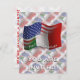 Convite Bandeira de ondulação Italiano-Americana (Frente/Verso)