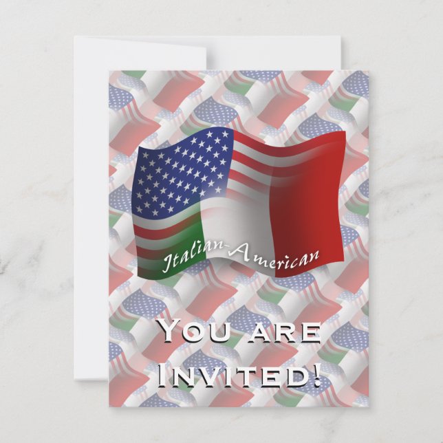 Convite Bandeira de ondulação Italiano-Americana (Frente)