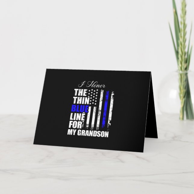 Convite Bandeira de Polícia Thin Blue Line Back The Blue (Frente)