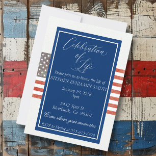 Convite Bandeira de Veterano de Serviço Memorial de Celebr