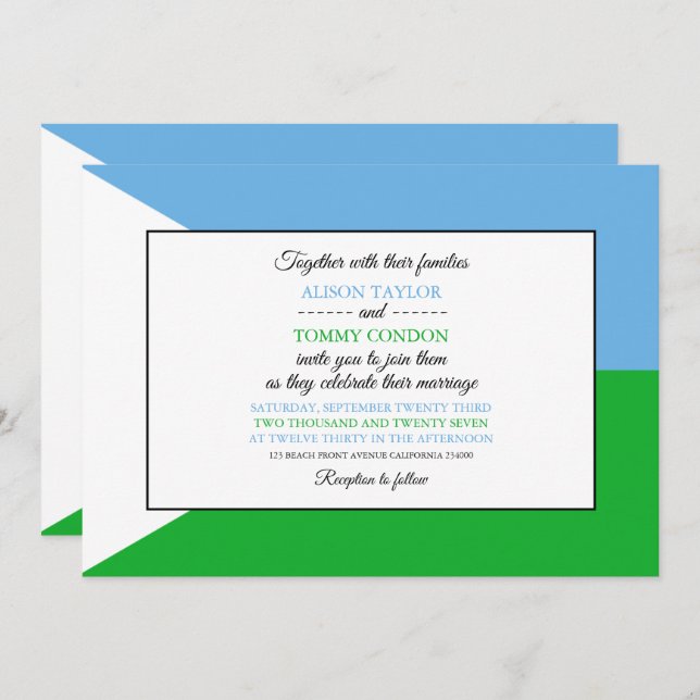 Convite Bandeira do Jibutiano, Bandeira do Casamento do Dj (Frente/Verso)