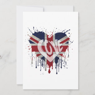 Convite Bandeira do Reino Unido Amor