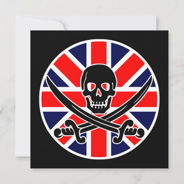 Convite bandeira do reino unido pirata (Frente)